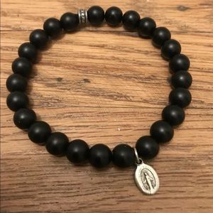 Black Onyx Miraculous Medal Bracelet